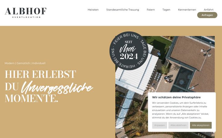 Screenshot of albhof.de