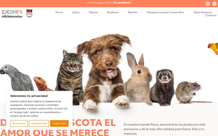 Screenshot of albimascotas.com