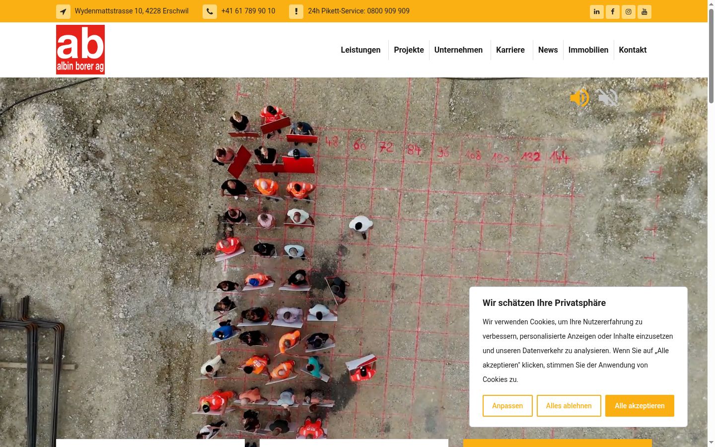 Screenshot of the consent banner shown before any interaction