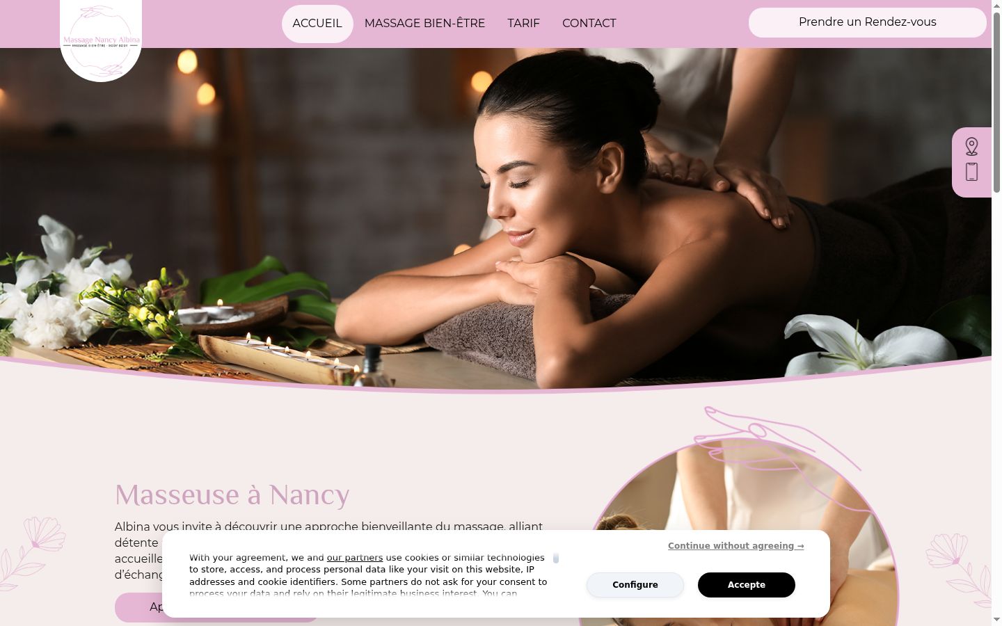 Screenshot of the consent banner shown before any interaction