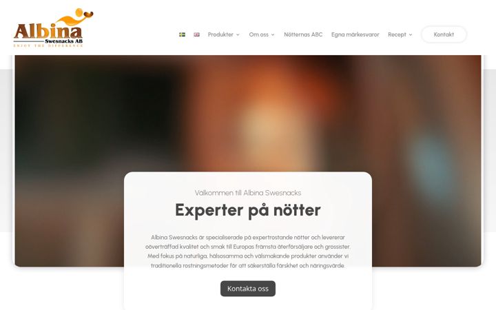 Екранна снимка на albinasnacks.se