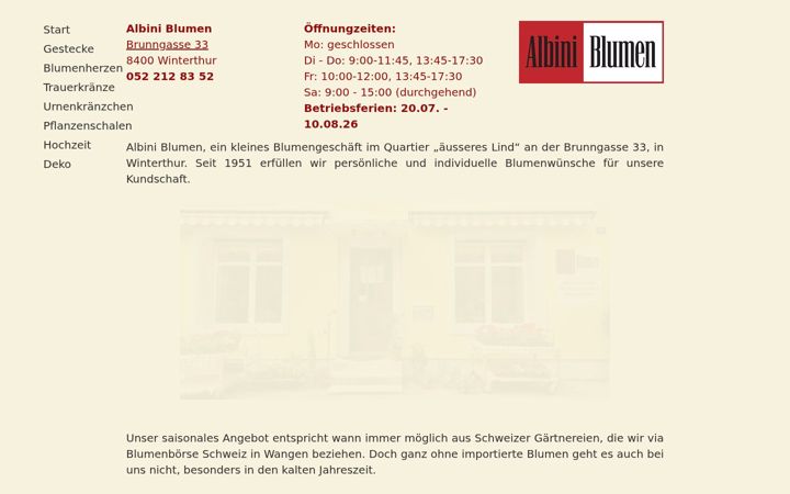 Screenshot of albini-blumen.ch