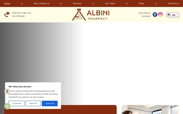 Screenshot ta' albinipharma.com