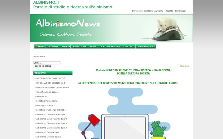 Screenshot of albinismo.it