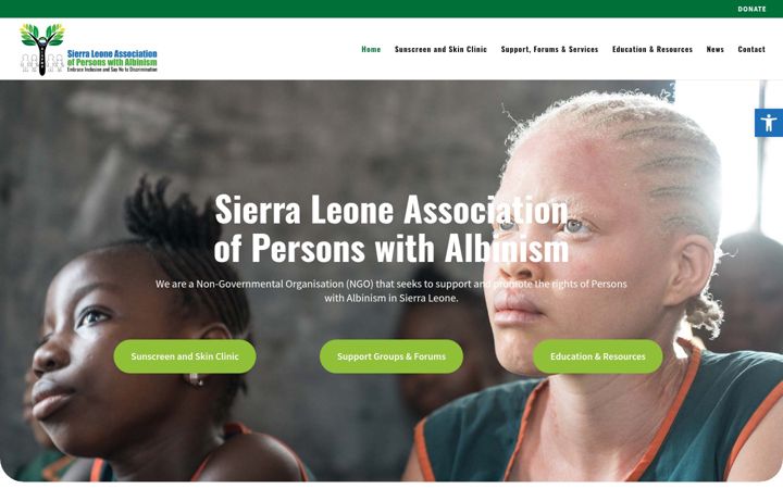 Screenshot of albinismsierraleone.org
