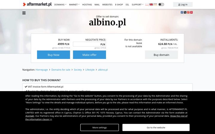 Skærmbillede af albino.pl
