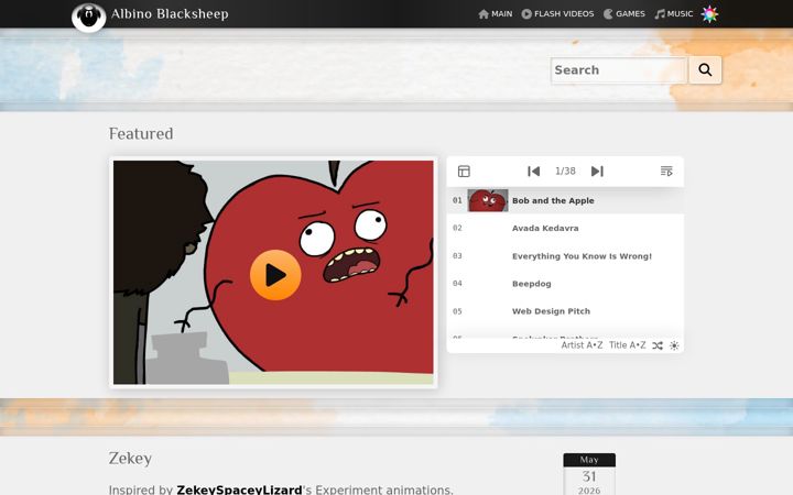 Captură de ecran a albinoblacksheep.com