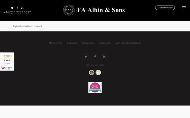 Screenshot van albins.co.uk