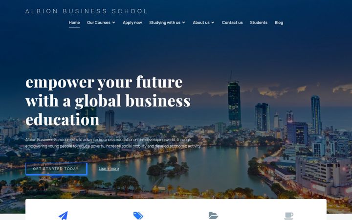 Screenshot of albionbusinessschool.com