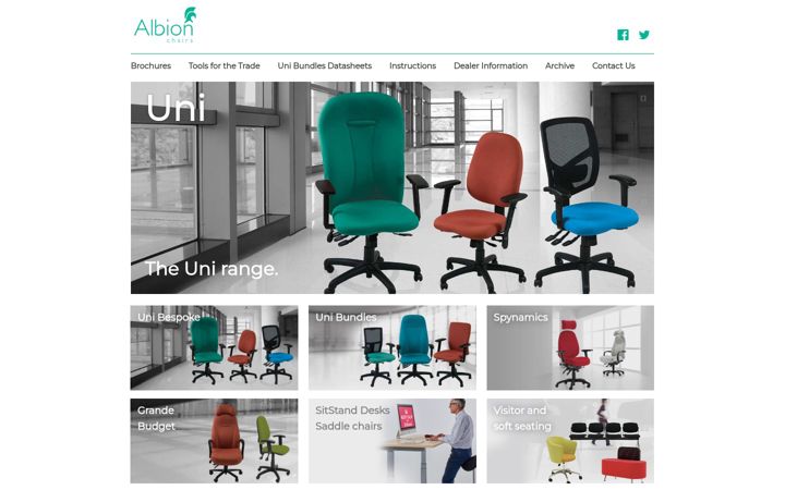 Screenshot of albionchairs.com