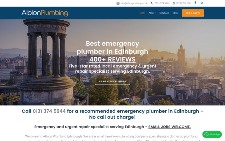 Képernyőkép: albionplumbing.co.uk