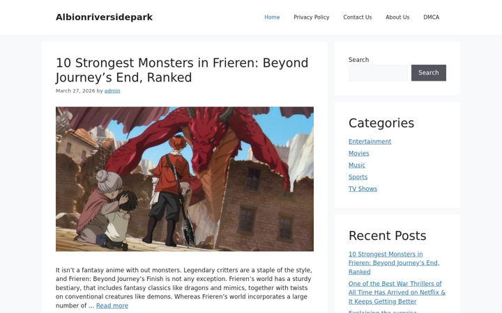 Screenshot of albionriversidepark.com
