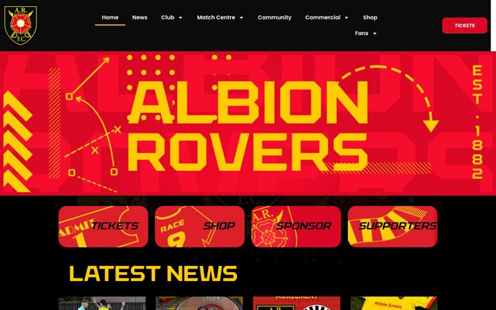 Screenshot of albionroversfc.com