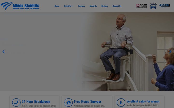 Screenshot of albionstairlifts.co.uk