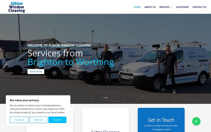 Screenshot of albionwindowcleaning.co.uk