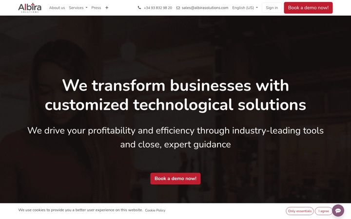 Екранна снимка на albira.com