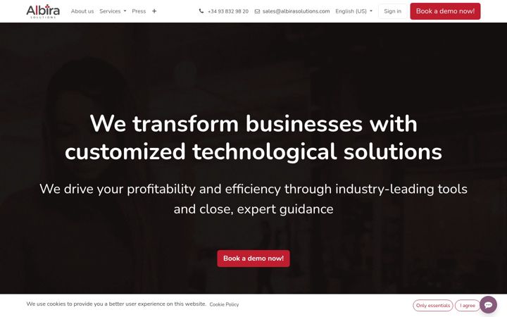 Screenshot of albira.solutions