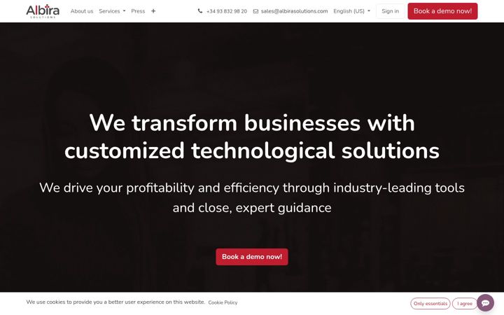 Screenshot of albirasolutions.com