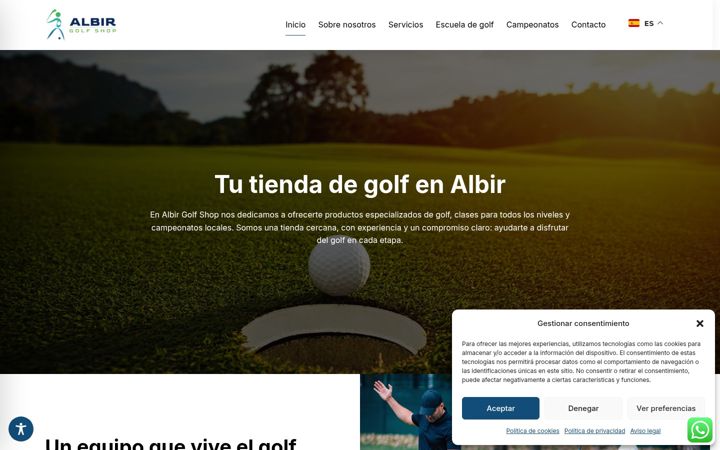 Captură de ecran a albirgolfshop.com