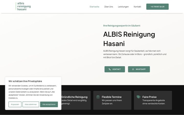 Képernyőkép: albis-reinigung.ch
