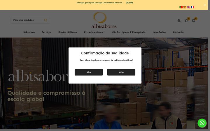 Screenshot of albisabores.pt