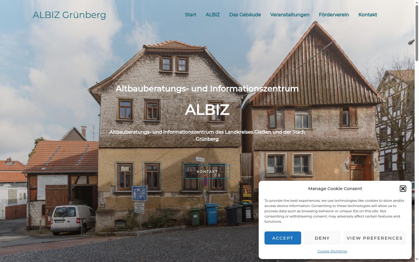 Screenshot des Einwilligungsbanners vor jeglicher Interaktion