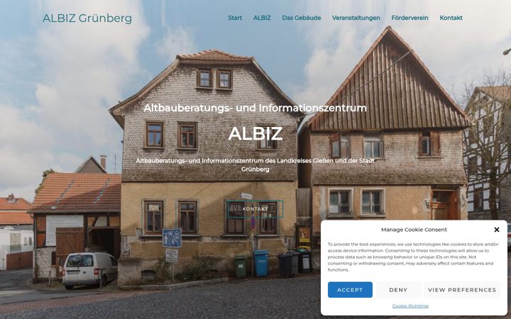 Screenshot stránky albiz-gruenberg.de