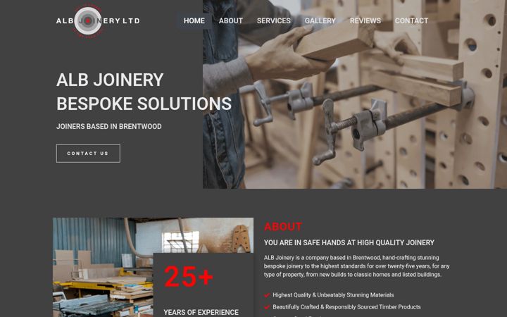 Screenshot of albjoinery.co.uk