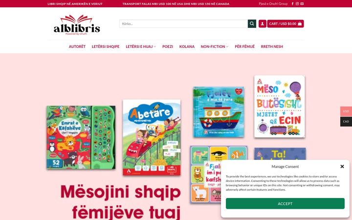 Screenshot of alblibris.al