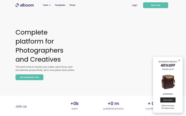 Zrzut ekranu alboompro.com
