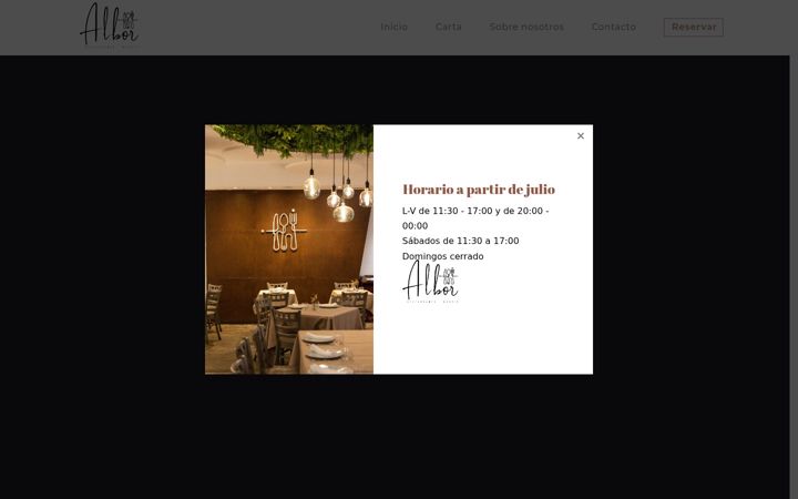 Snímek obrazovky albor-restaurante.es