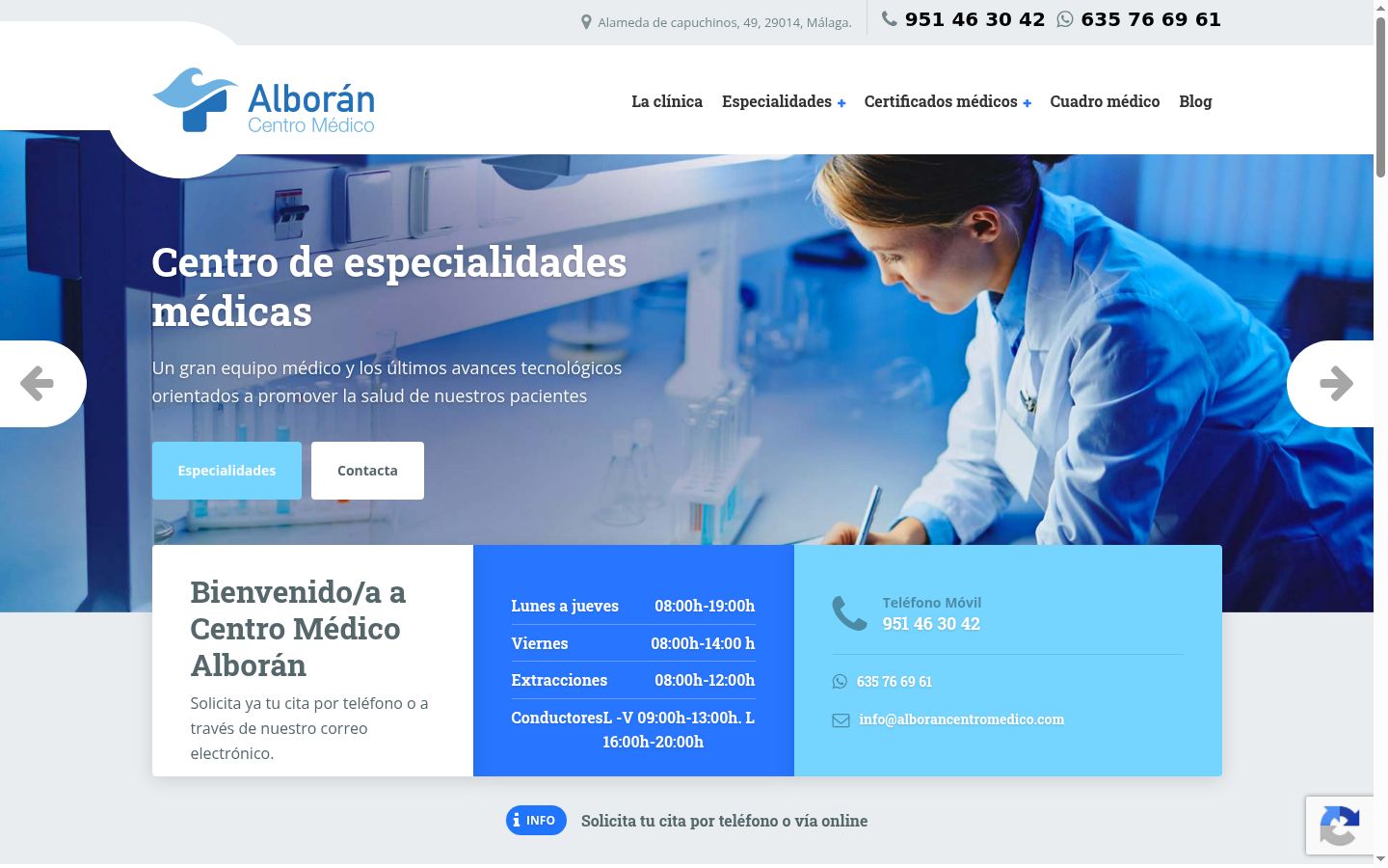 Captura de pantalla del banner de consentimiento mostrado antes de cualquier interacción