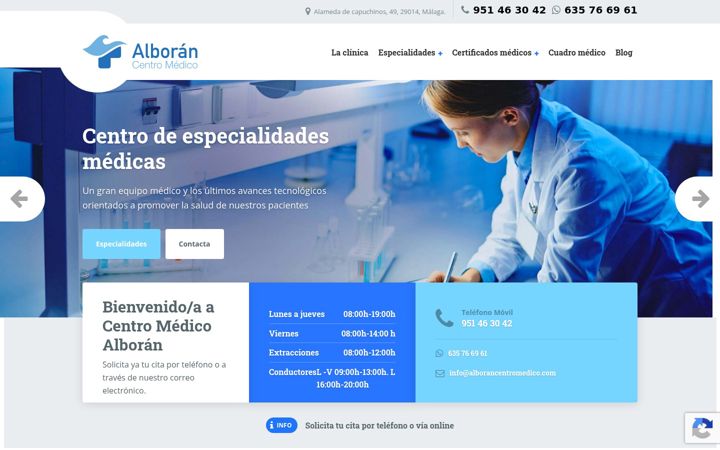 Captura de pantalla de alborancentromedico.com