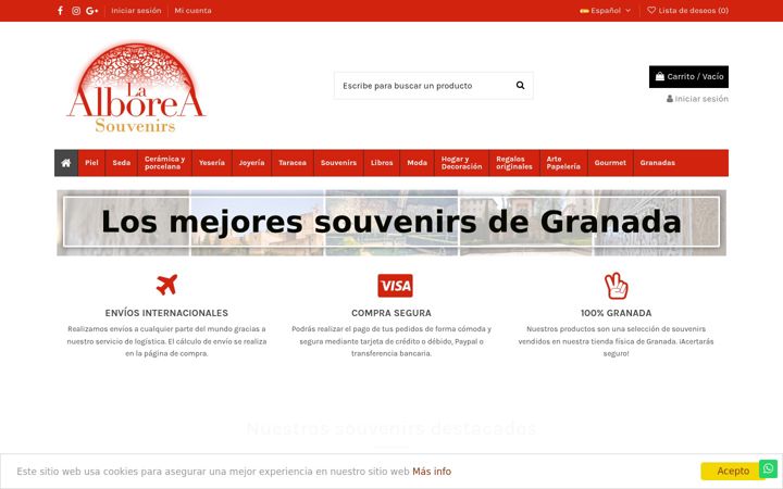 Screenshot of alboreasouvenirs.com
