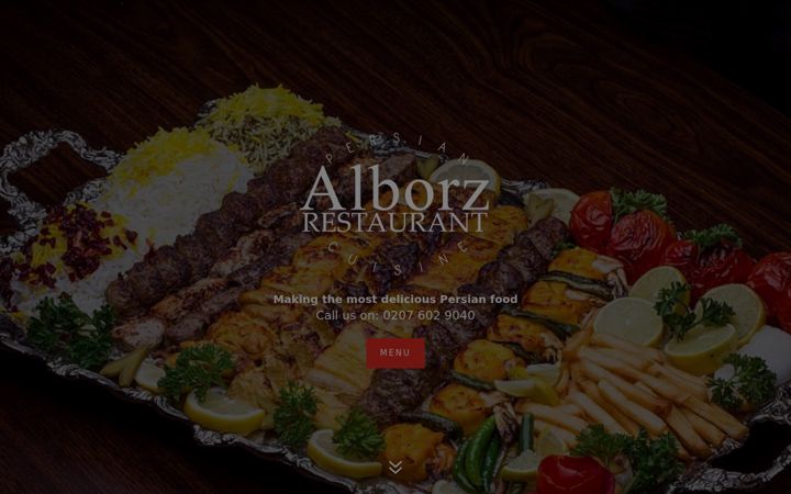 Screenshot of alborz-restaurant.co.uk