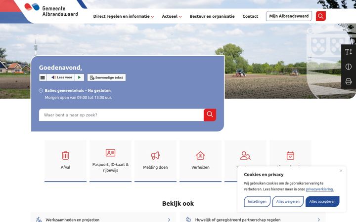 Capture d'écran de albrandswaard.nl
