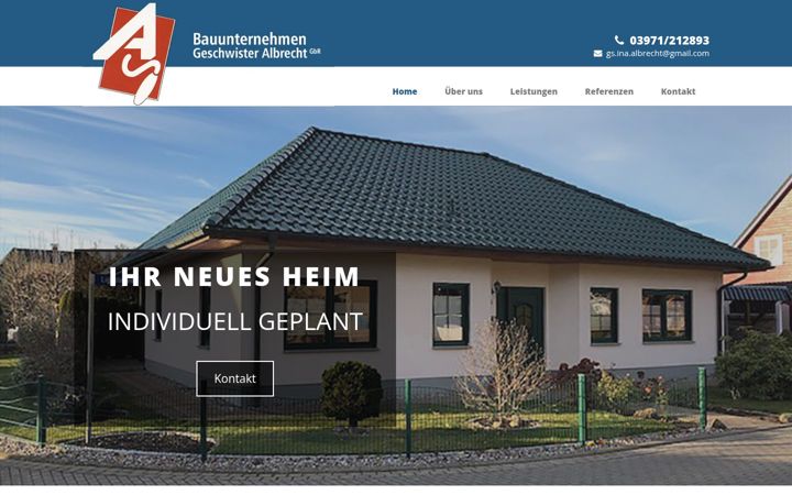 Capture d'écran de albrecht-bauunternehmen.de