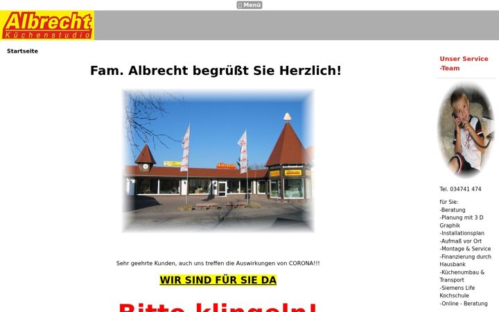 Screenshot of albrecht-kuechen.de
