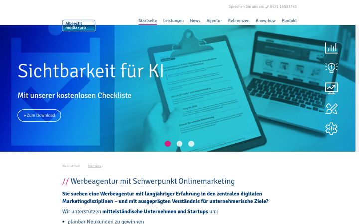 Screenshot van albrecht-mediapro.de