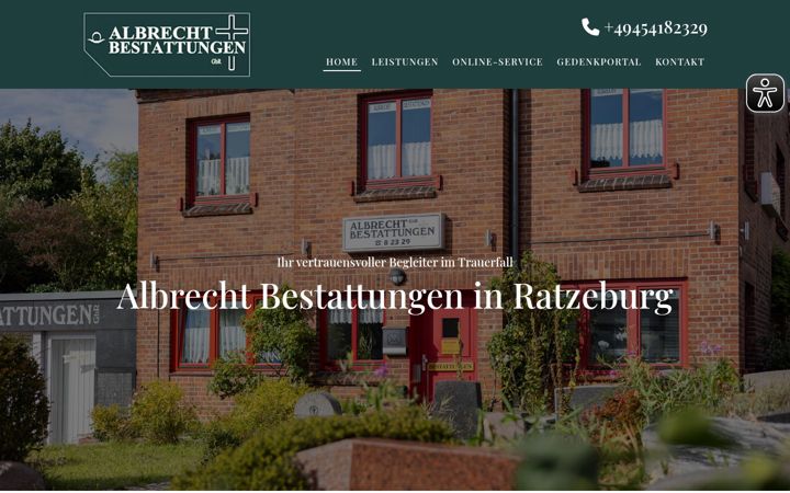 Екранна снимка на albrechtbestattungen.de
