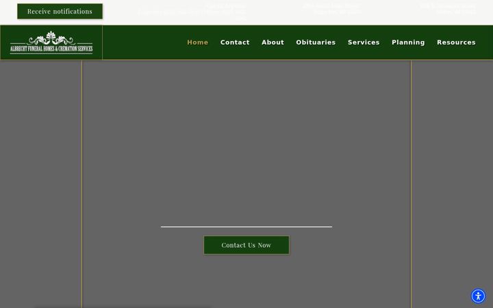 Screenshot of albrechtfuneralhomes.com