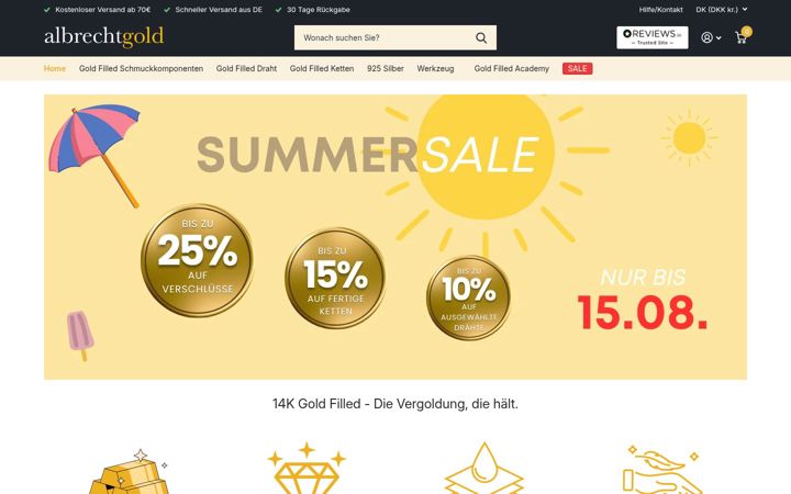 Screenshot of albrechtgold.com