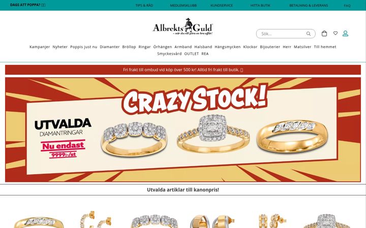 Screenshot of albrektsguld.se
