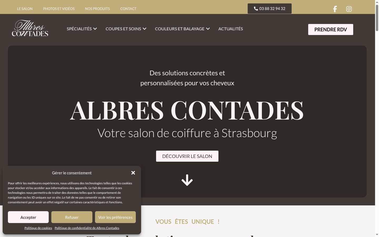 Captura de pantalla del banner de consentimiento mostrado antes de cualquier interacción