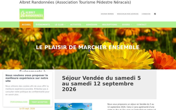 Screenshot of albret-randonnees.fr