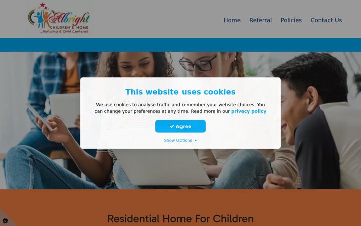 Screenshot of albrightchildrenshome.uk