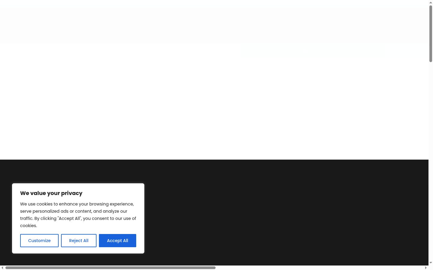 Screenshot des Einwilligungsbanners vor jeglicher Interaktion