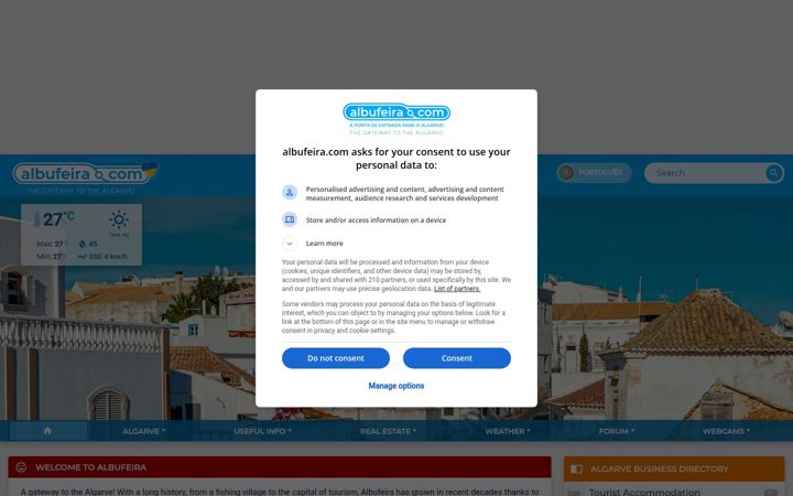 Screenshot von albufeira.com