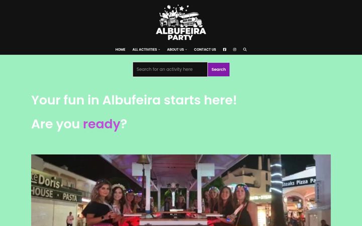 Screenshot of albufeiraparty.com
