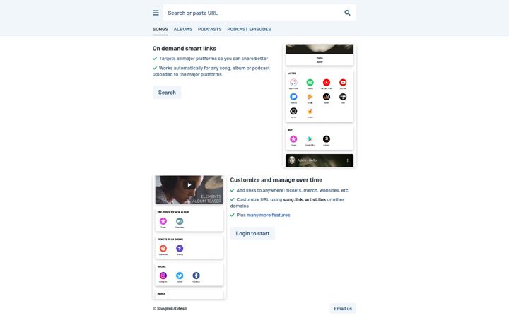 Screenshot of album.link